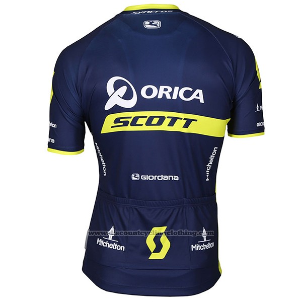 2017 Cycling Jersey Orica Scott Blue Short Sleeve and Bib Short